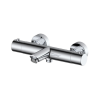 Badmengkraan opbouw thermostatisch rond chroom met ribbel