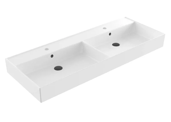 Wastafel Edge keramiek glans wit - Afbeelding 3