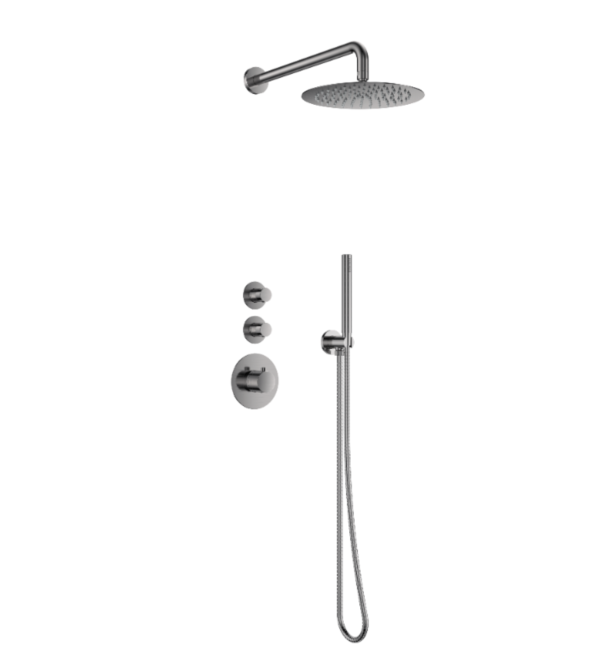 Doucheset inbouw deluxe gun metal